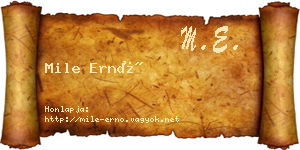 Mile Ernő névjegykártya